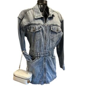 Gucci White Leather Bamboo Zipper Pulls Cosmetic Makeup Bag Case Gold Chain